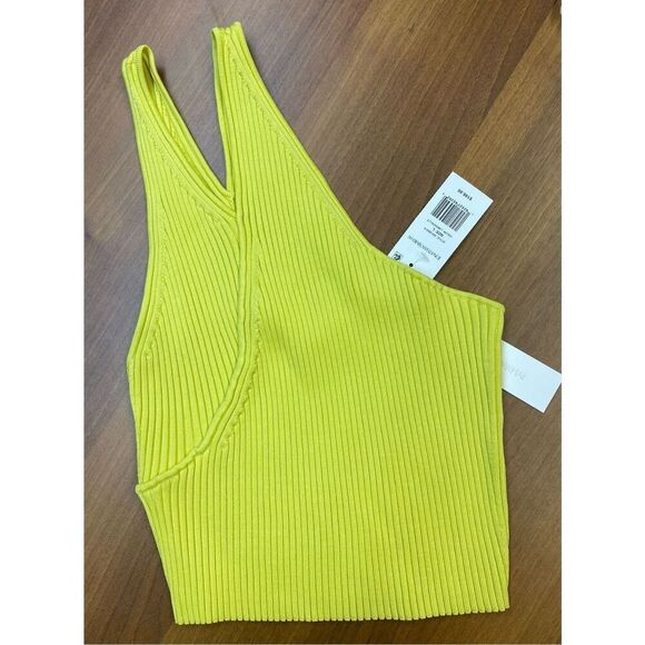 Jonathan Simkhai NWT Lemoncello Ribbed Single Shoulder Jenni Tank Size L - Picture 3 of 5